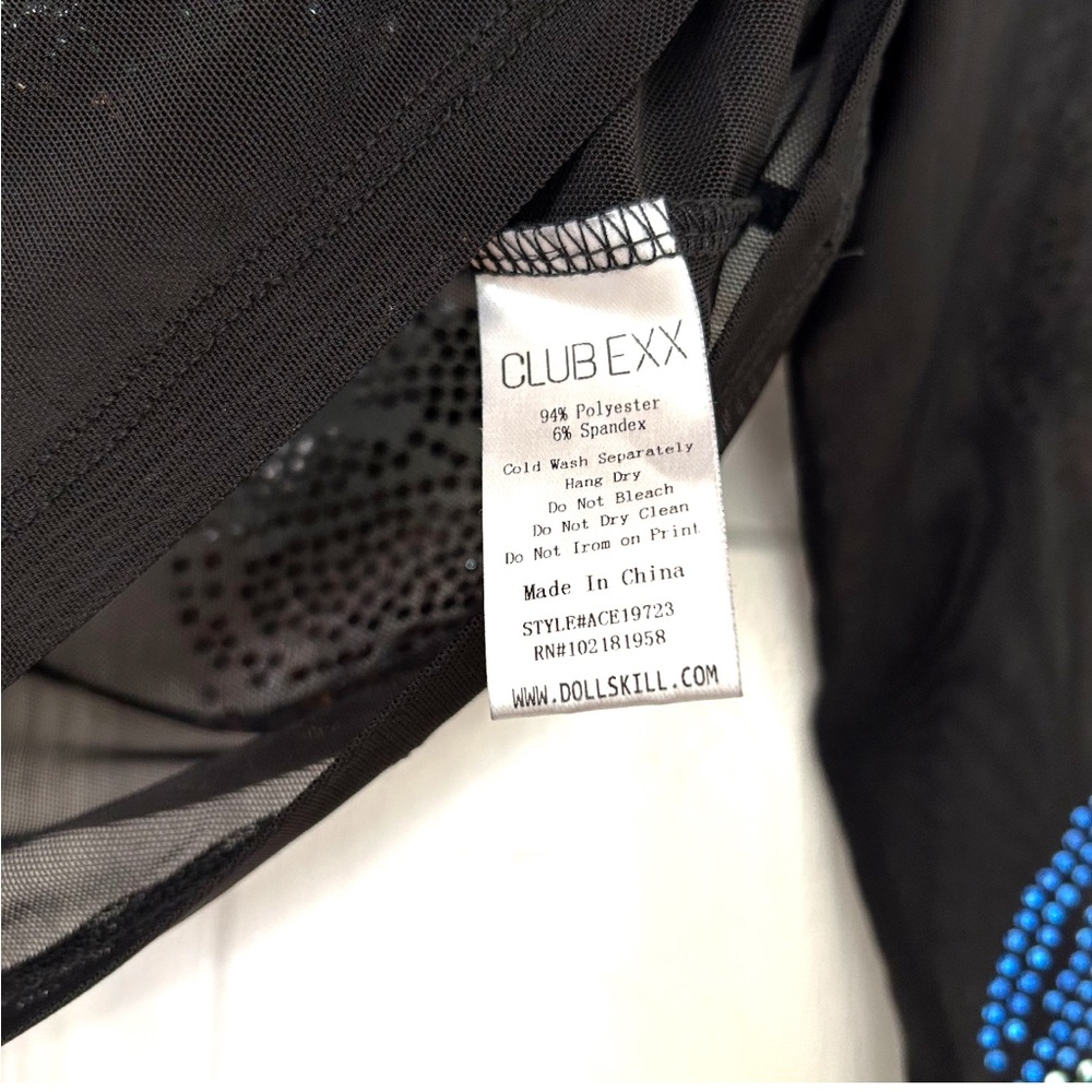 Club Exx Mesh Rhinestone Butterfly Top - Picture 5 of 8